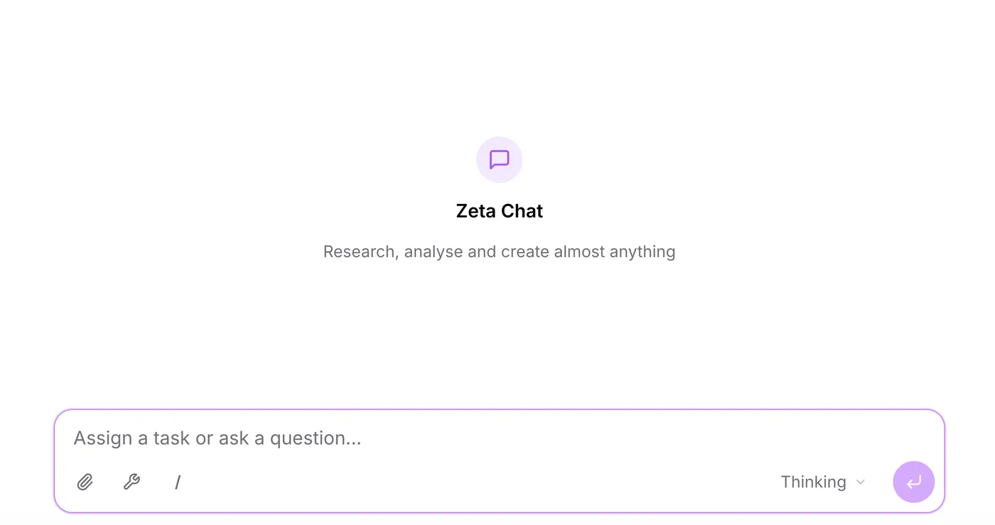 Zetane Zeta Chat agentic AI workspace overview