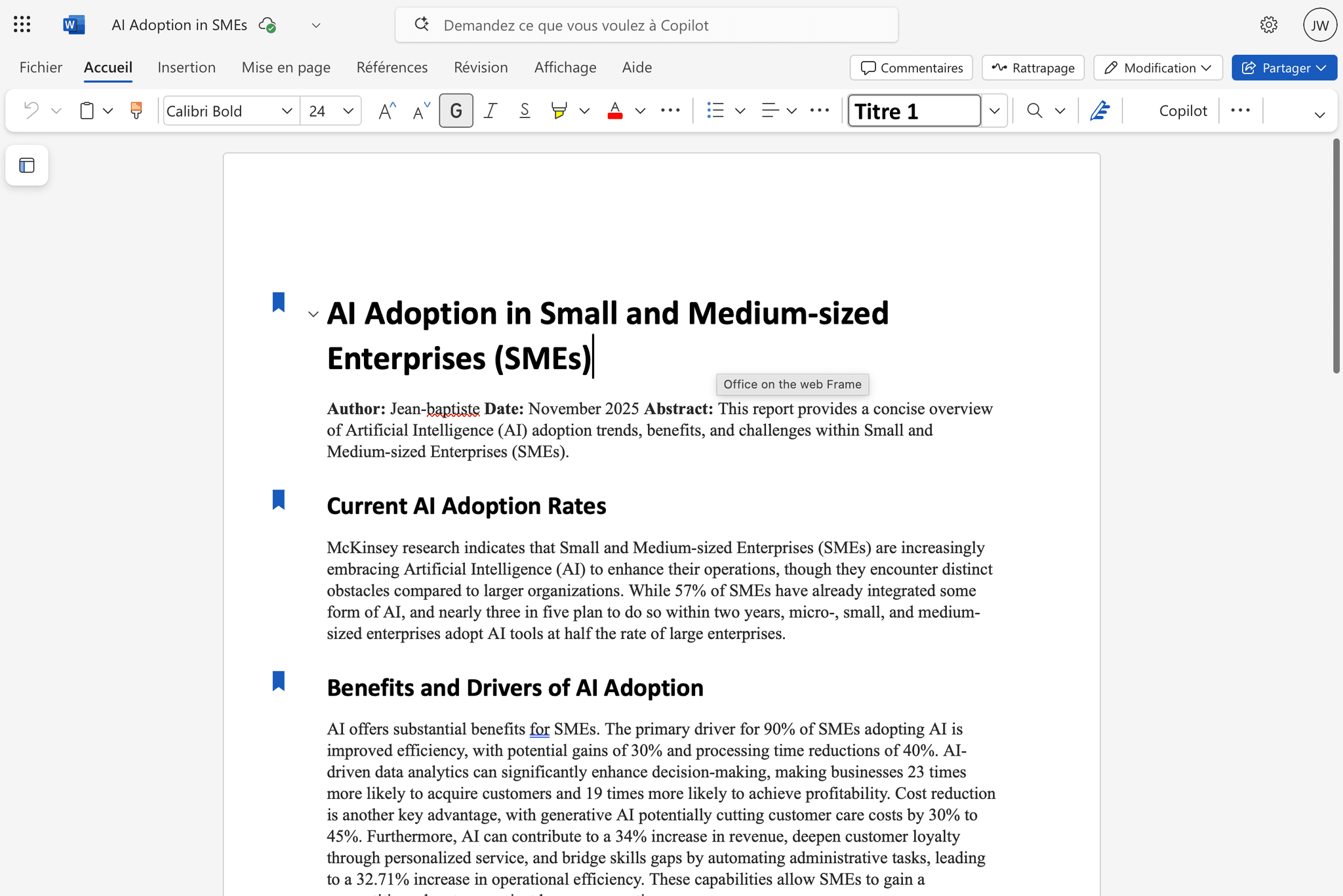 Exporter vers les formats Office